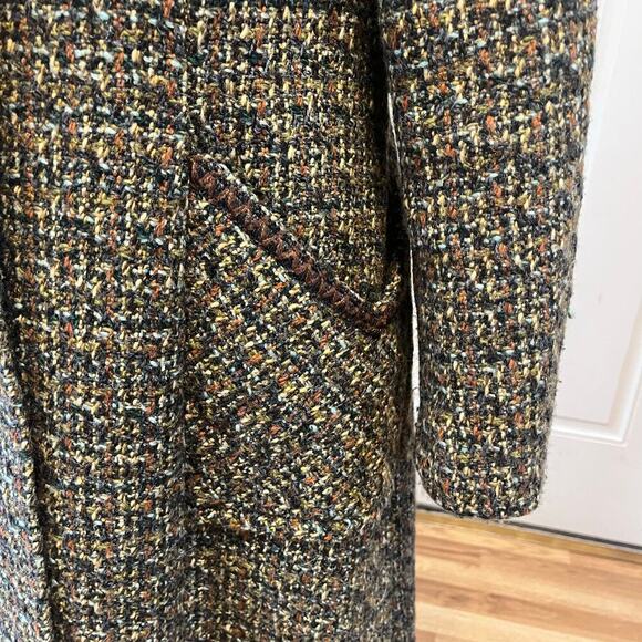 Vintage 1970s Fortown London Tweed Coat sz Small old money mod retro preppy boho - Picture 6 of 15
